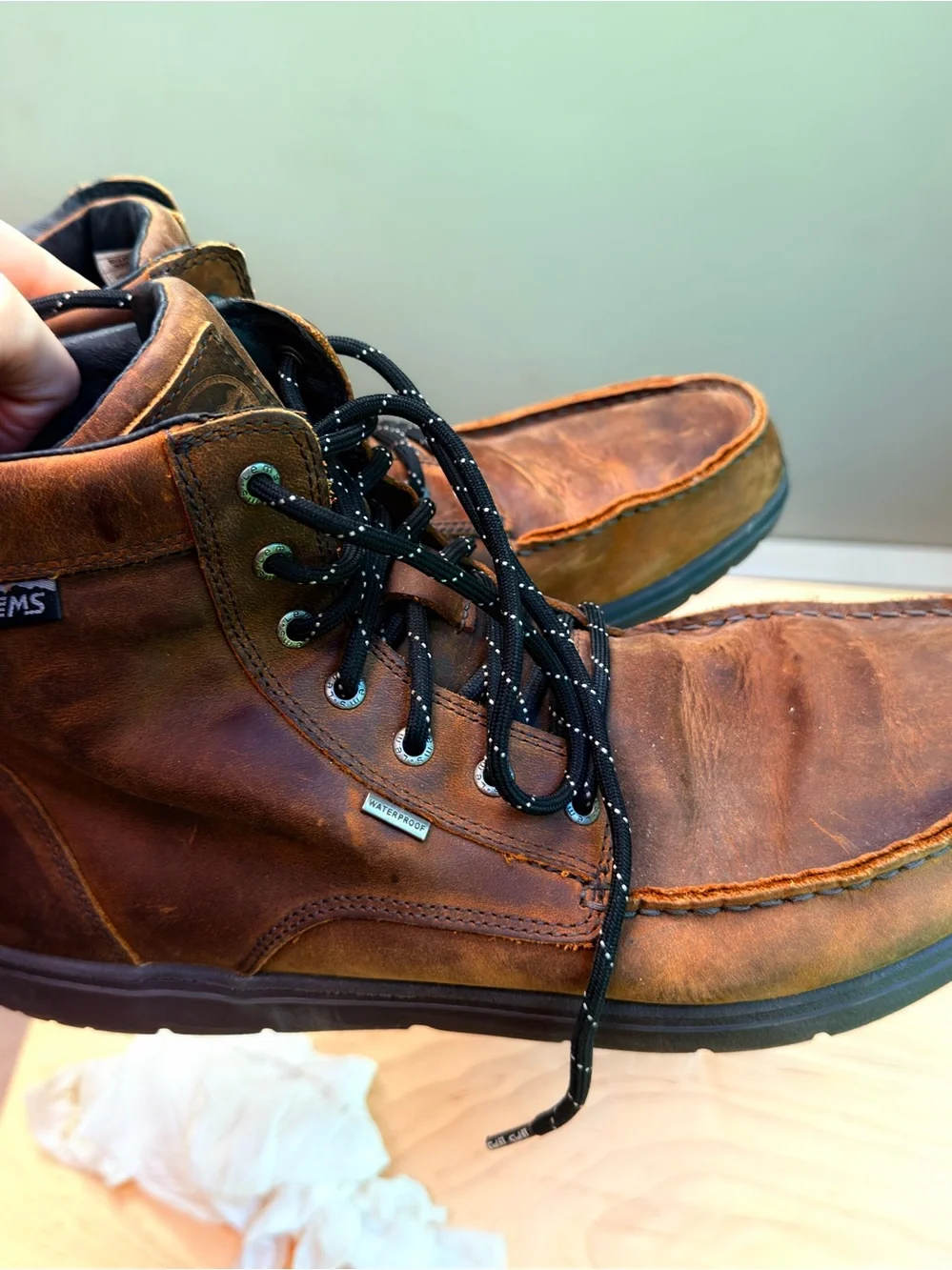 Lems Boulder Boot waterproof Men's Brown Leather Lace-Up Boots